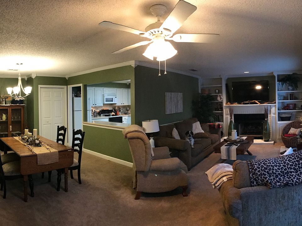 Dining, kitchen, living room