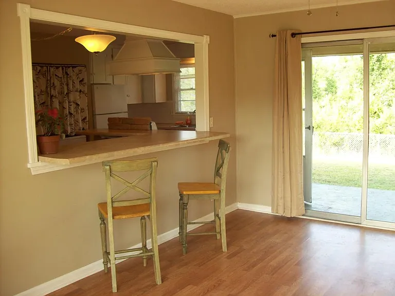 bar area and back door
