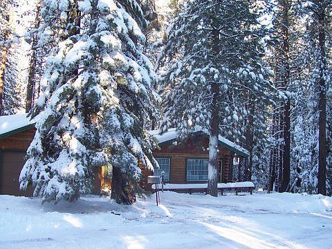 Lake Tahoe Log Home in Winter