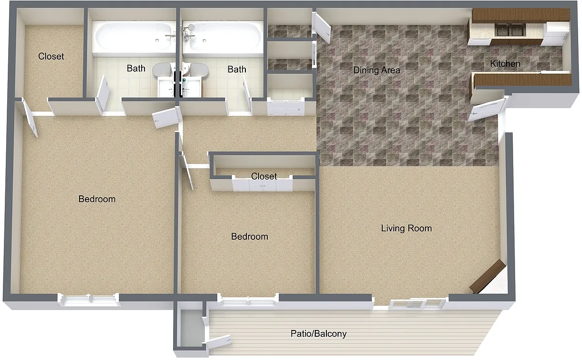 Floor plan Two Bedroom