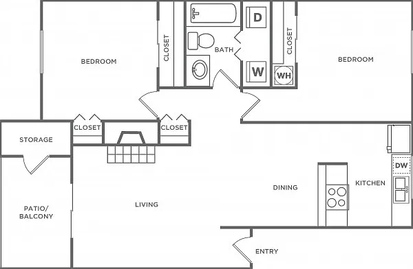 B2R | 2 bed 1 bath | 866 Sq. Ft. B2R | 2 bed 1 bath | 866 Sq. Ft.
