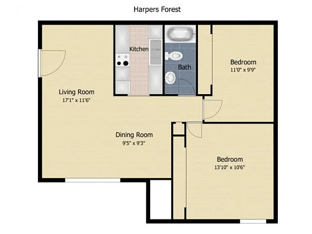Floor plan 2 Bedroom Deluxe