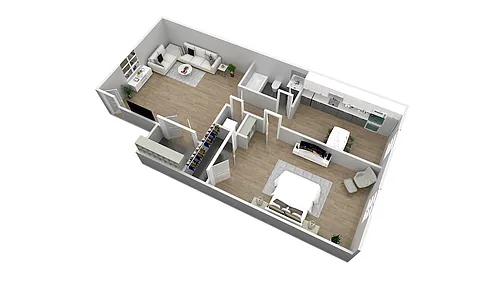 Floor plan 1 Bedroom Duplex