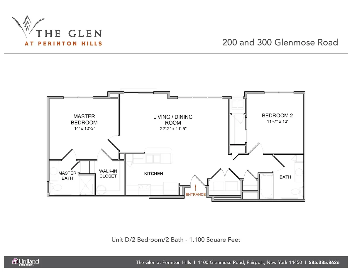 Floor plan 2 Bedroom/2 Bath/2nd Floor NEW FINISHES