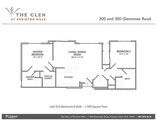 Floor plan 2 Bedroom/2 Bath/2nd Floor NEW FINISHES