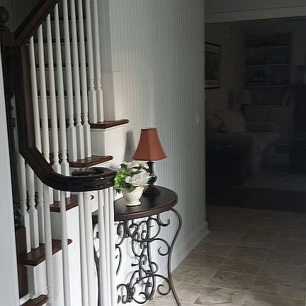 foyer with marble floors