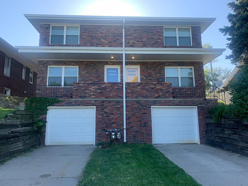 Front of duplex (blue door)