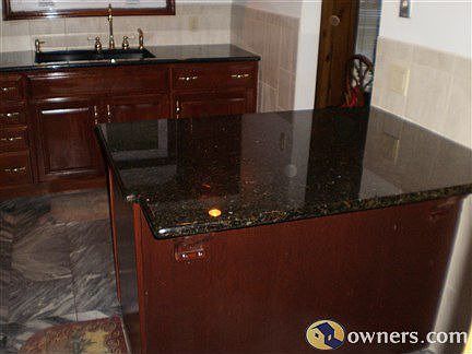 Kitchen with view of peninsula