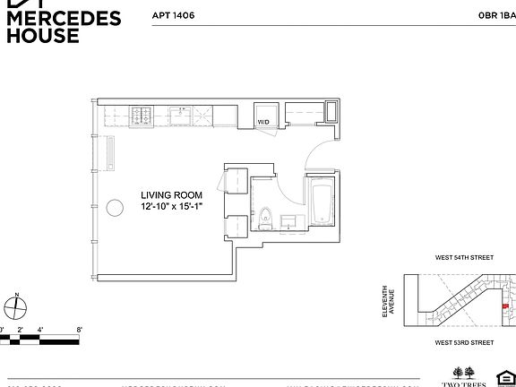2nd image of 550 W 54th St APT 1406