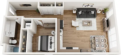 Floor plan One Bedroom w/NE Views M4
