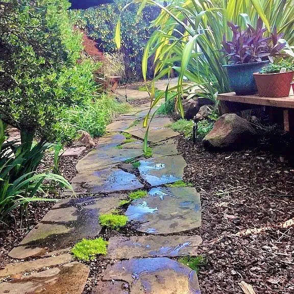 Secret garden backyard pathway