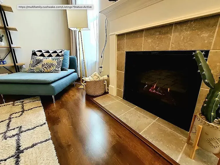 Living room gas fireplace