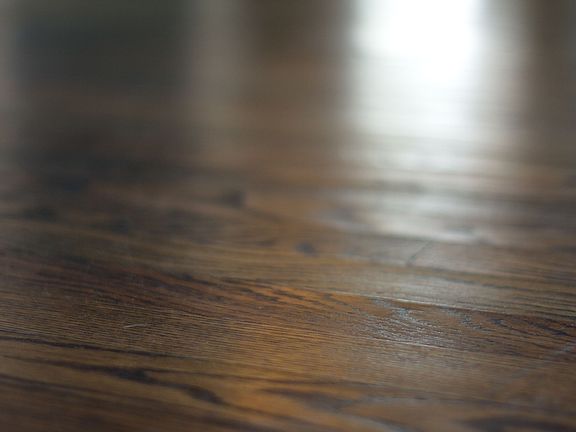 Close up of 7 month old wood floors.