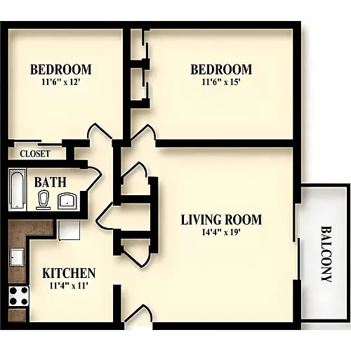 Floor plan 2 Bedroom