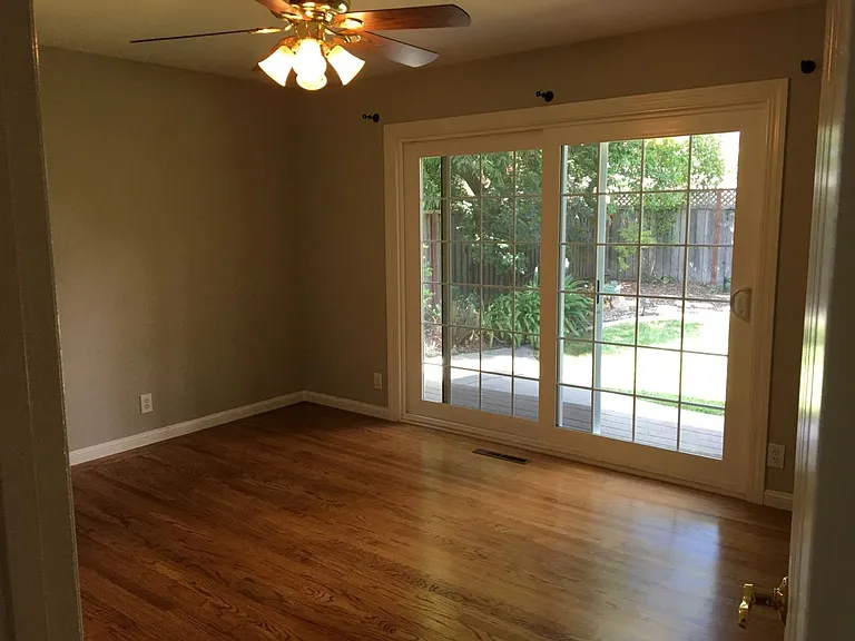 Master bedroom looking out to the backyard.