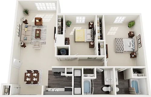 Floor plan 2/2 1242sf