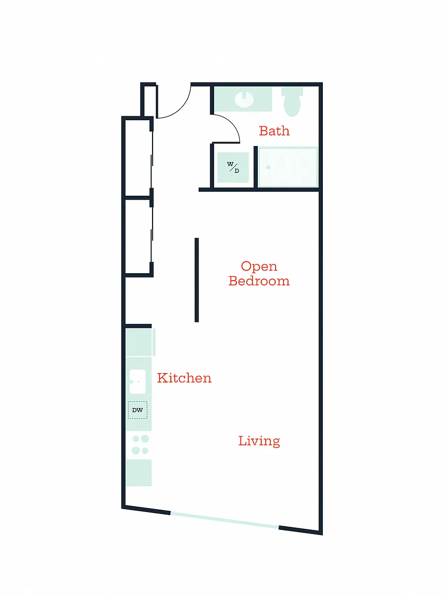 Floor plan Open 1x1 E