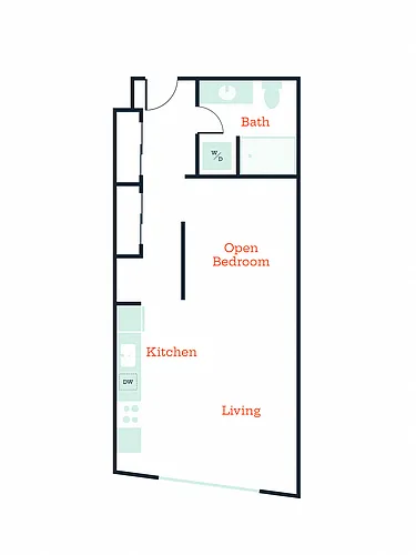 Floor plan Open 1x1 E