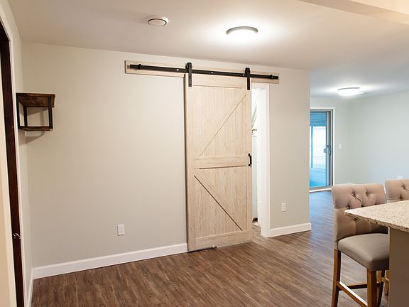 Barn door to laundry area