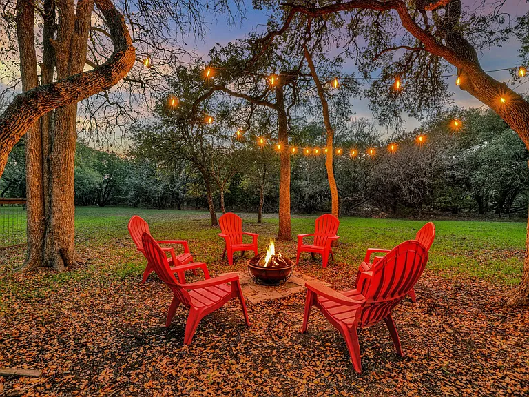 fire pit are in the backyard