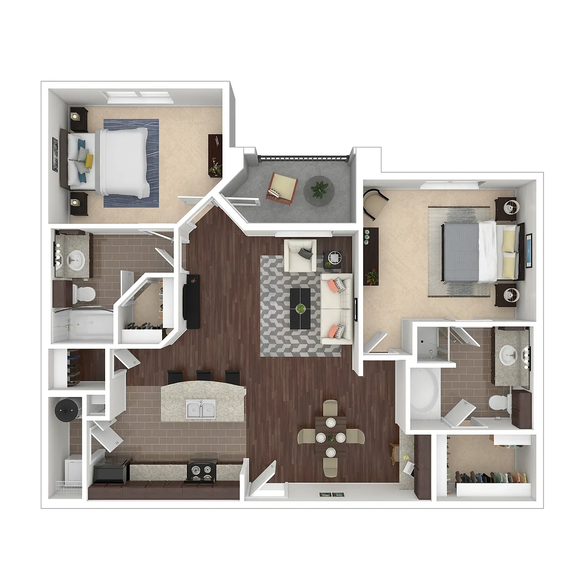 Floor plan B2 - Renovated