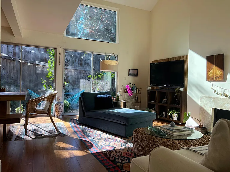 Living room with fireplace
