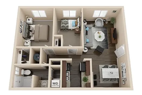 Floor plan Two Bed One Bath