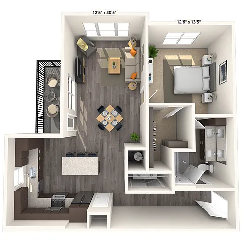 Floor plan A5 1x1 934 SF-FP