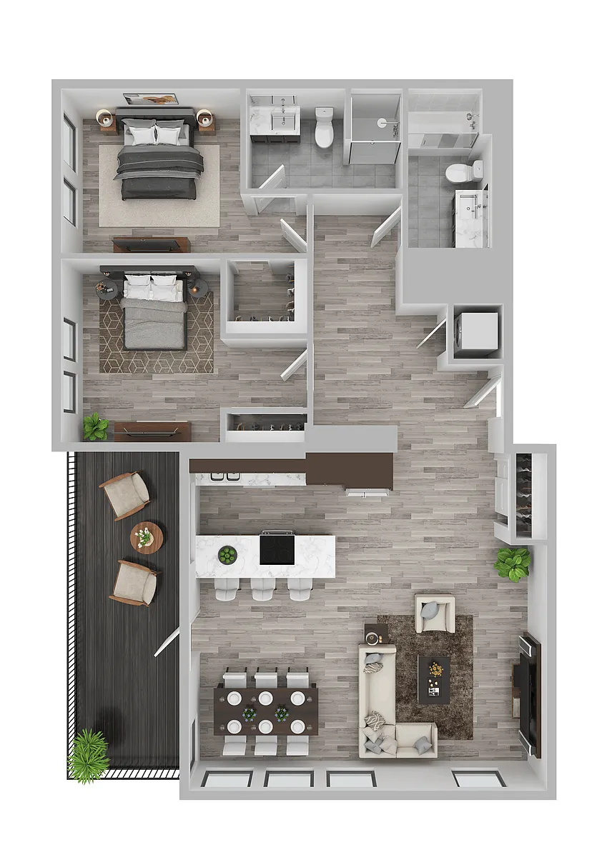 Floor plan Cascara - 2 Bed D (Diamond)