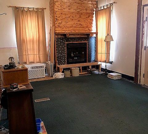Living room with fireplace