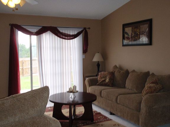 Sliding door out to fenced in back yard