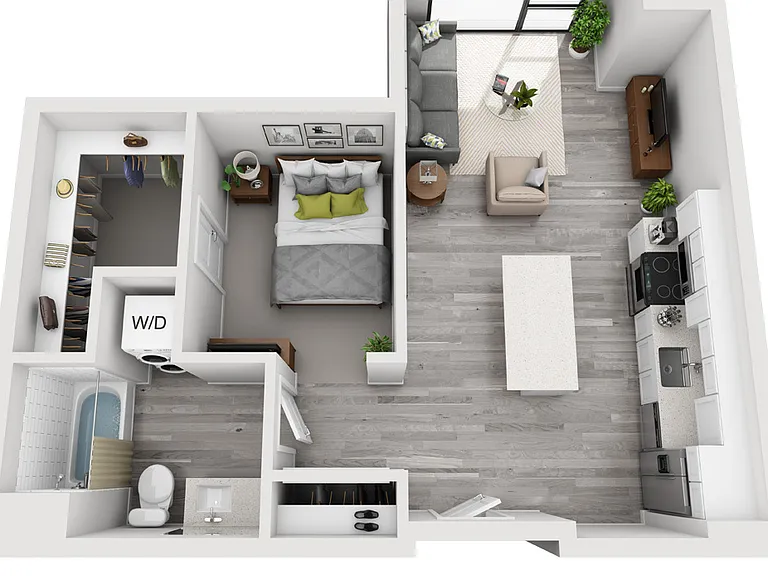 The Glenn - A3 - 0x1 - 1 Beds - 1 Baths - 651 Sq. ft.
