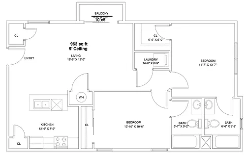 Floor plan Two-Bedroom A