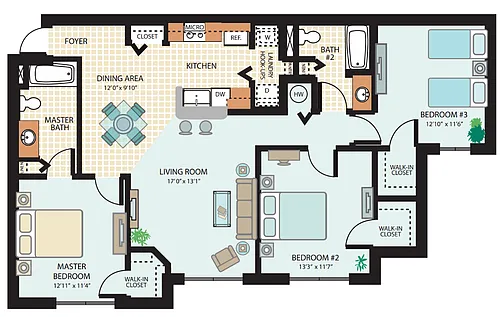 Floor plan 3Bed 2Bath