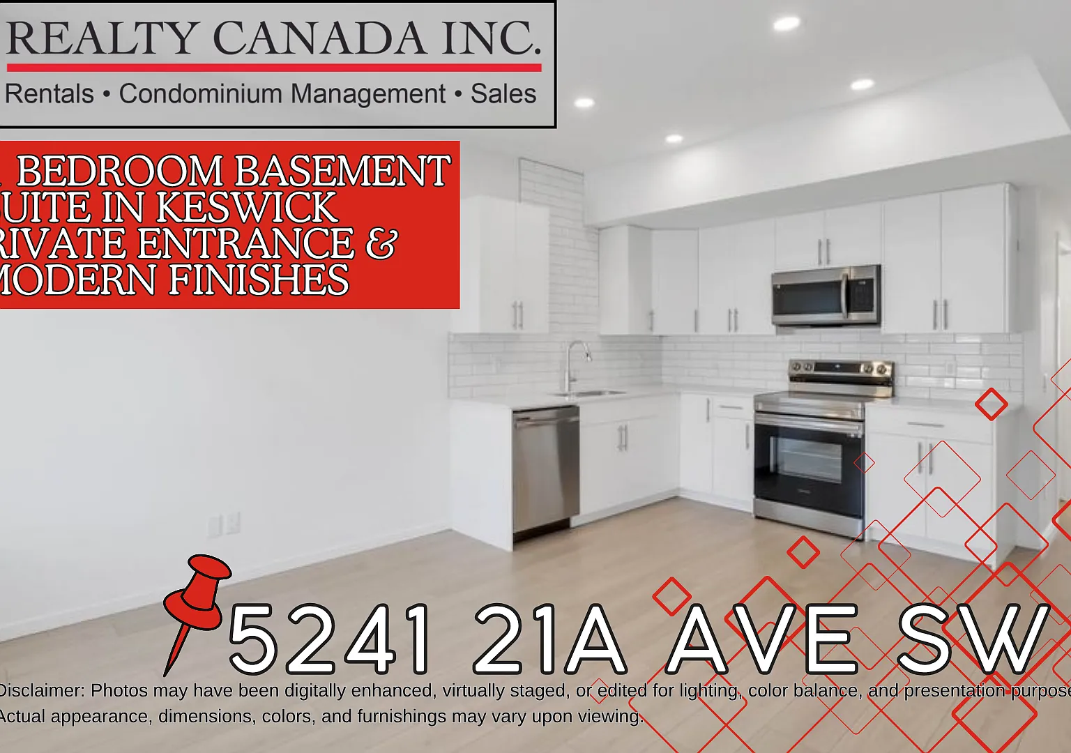 (PN495-2) Modern 1 Bedroom Basement Suite in Walker Lakes — Photo 1