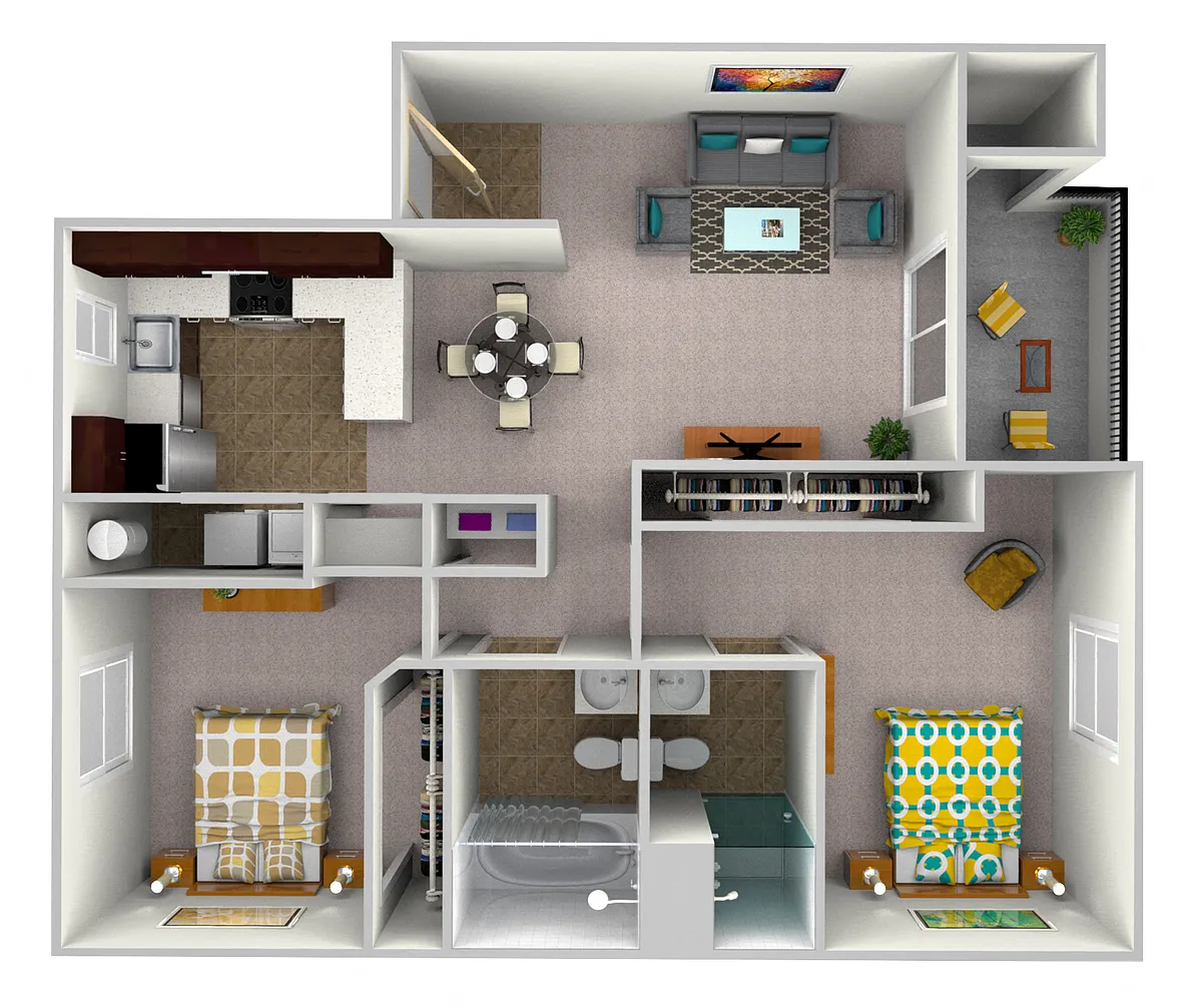 Floor plan 2x2 Lower