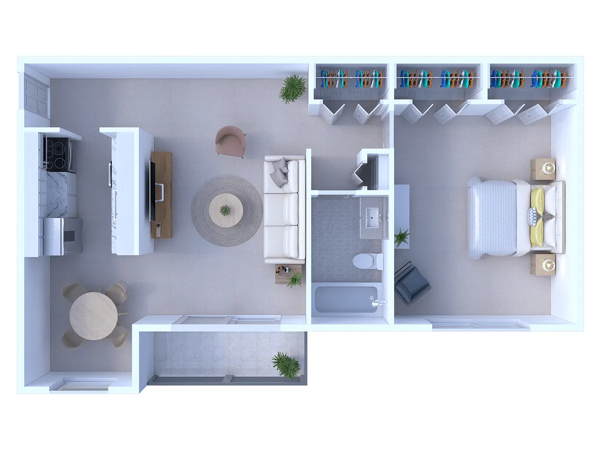 Floor plan 1 Bedroom/1 Bathroom
