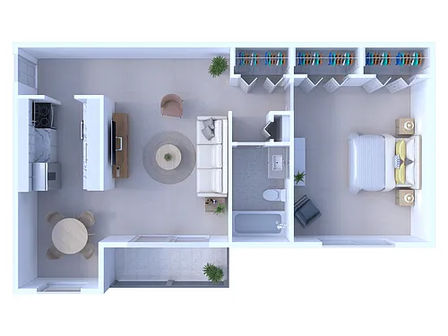 Floor plan 1 Bedroom/1 Bathroom