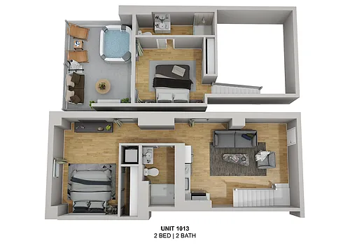 Floor plan Private Terrace Penthouse 2 Bed 2 Bath