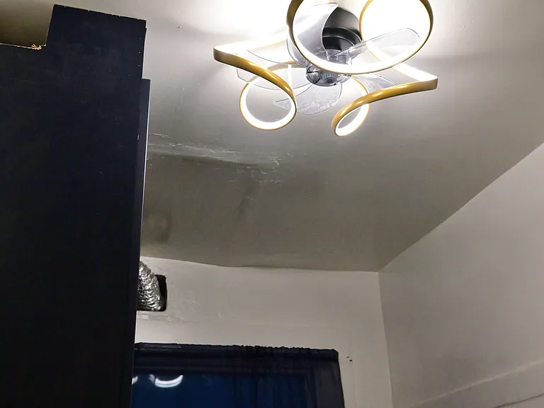 brand new ceiling fan in kitchen