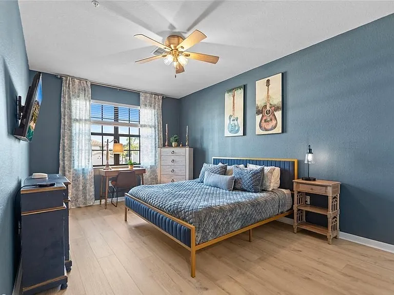 Large Second Bedroom with King bed and office desk