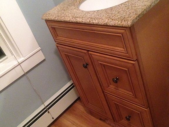 Vanity in rear apartment