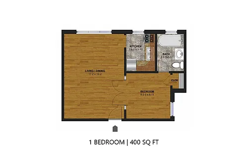 Floor plan Lake Harriet - Studio + Den