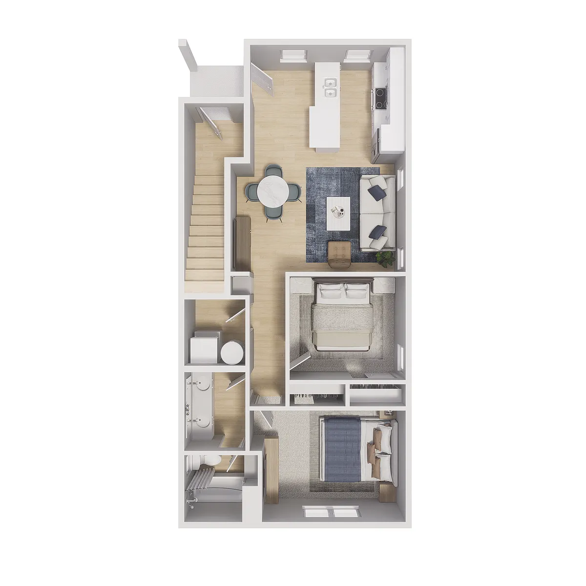 Floor plan 2x2 - 780 sqft - B1
