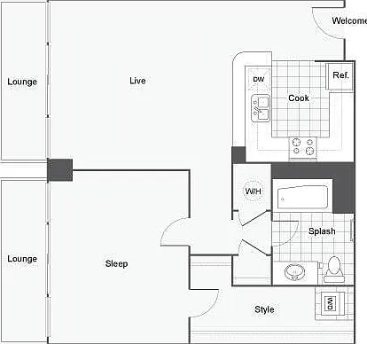 Providence 1/1 Floor Plan Providence 1/1 Floor Plan