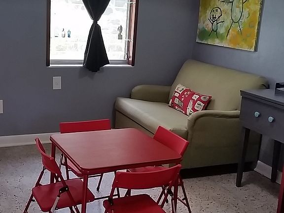 Dining room or home office area.
