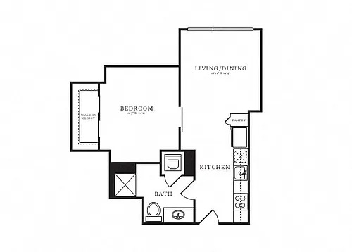 Floor plan Jr 1 Bed/1 Bath-B2B