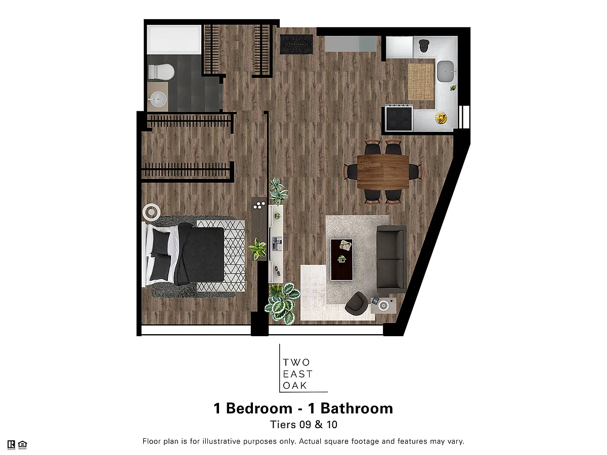 Floor plan 1 Bedroom - 1 Bathroom Classic