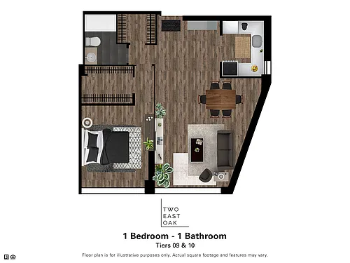 Floor plan 1 Bedroom - 1 Bathroom Classic