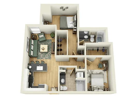 Floor plan 2 Bedroom AA